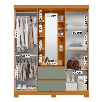 Guarda Roupa Casal Olimpia 4 Portas Bater 2 Gavetas Cinamomo-salvia
