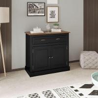 Balcão Buffet Aparador 2 Portas 1 Gaveta Preto Farm House - 1