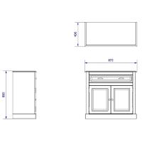 Balcão Buffet Aparador 2 Portas 1 Gaveta Preto Farm House - 2