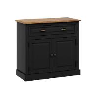 Balcão Buffet Aparador 2 Portas 1 Gaveta Preto Farm House - 3