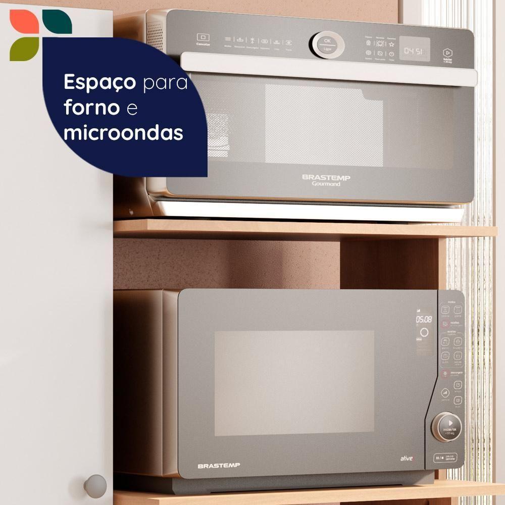 Armário De Cozinha Multiuso âmbar 3 Portas Forno E Micro Freijó Com Branco Freijó Com Branco - 5