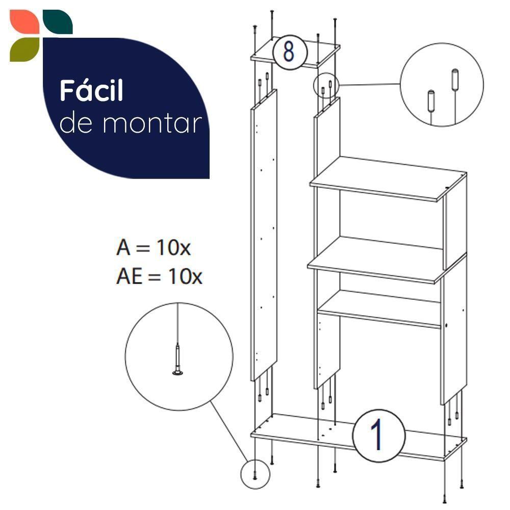 Armário De Cozinha Multiuso âmbar 3 Portas Forno E Micro Freijó Com Branco Freijó Com Branco - 8