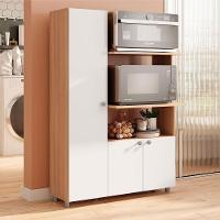 Armário De Cozinha Multiuso âmbar 3 Portas Forno E Micro Freijó Com Branco Freijó Com Branco - 1