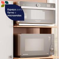 Armário De Cozinha Multiuso âmbar 3 Portas Forno E Micro Freijó Com Branco Freijó Com Branco - 5