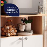 Armário De Cozinha Multiuso âmbar 3 Portas Forno E Micro Freijó Com Branco Freijó Com Branco - 6