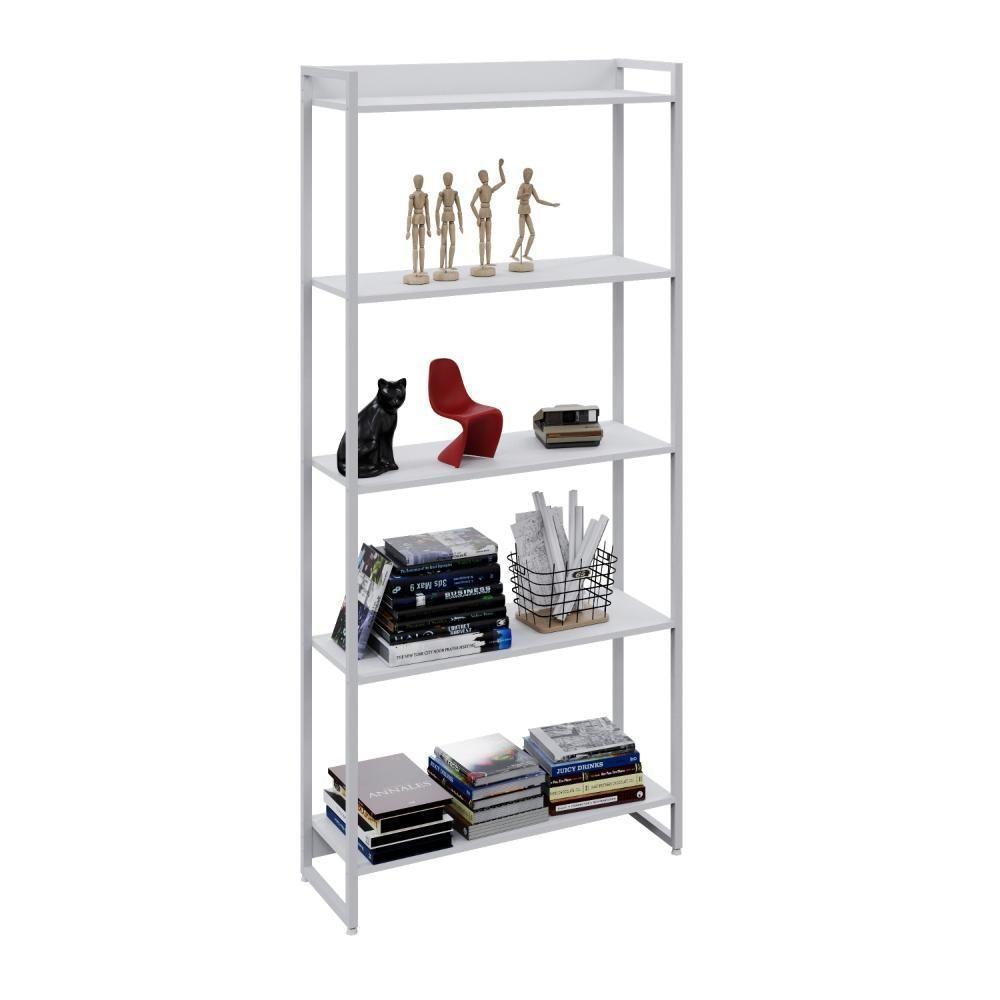 Estante Dynamica 80x30x187cm C/05 Prateleiras Branco Chess / Est.branca Branco Chess / Est.branca - 4
