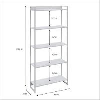 Estante Dynamica 80x30x187cm C/05 Prateleiras Branco Chess / Est.branca Branco Chess / Est.branca - 5