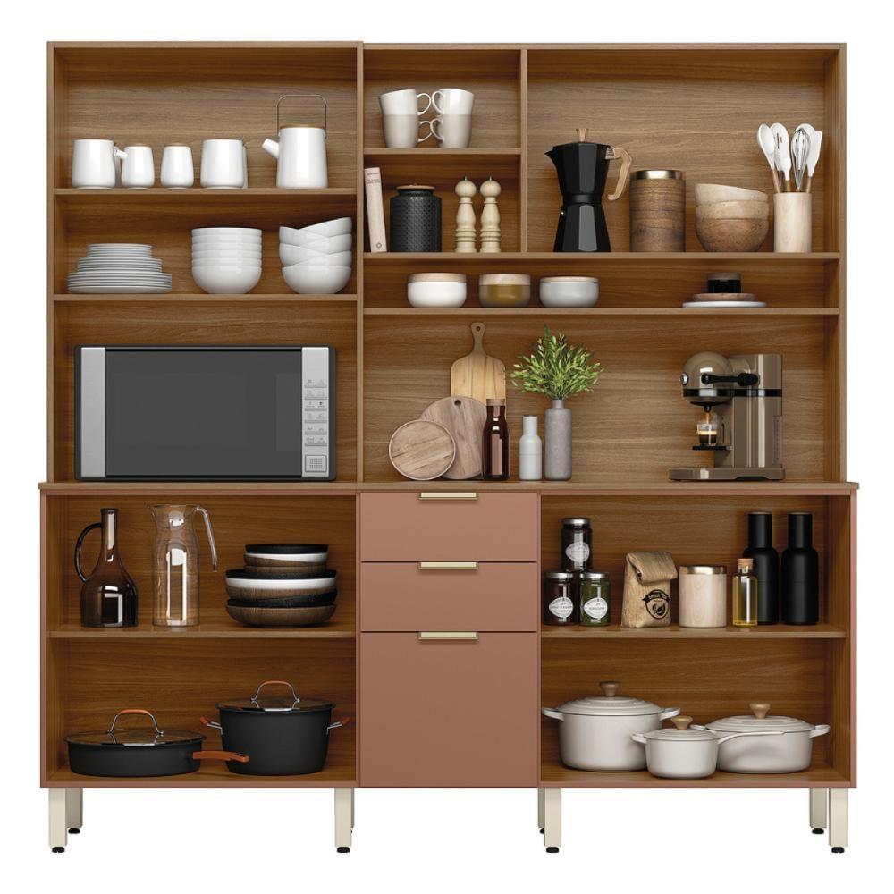 Cozinha Compacta Amora 10 Portas 2 Gavetas Amora Amendola/marsala Prime Tx Demobile Amendola/marsala Prime Tx - 3