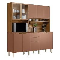 Cozinha Compacta Amora 10 Portas 2 Gavetas Amora Amendola/marsala Prime Tx Demobile Amendola/marsala Prime Tx - 1