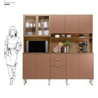 Cozinha Compacta Amora 10 Portas 2 Gavetas Amora Amendola/marsala Prime Tx Demobile Amendola/marsala Prime Tx - 6