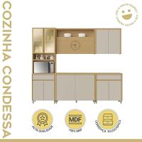 Cozinha Completa 11 Portas 2 Gavetas Condessa Carvalho/greige Nesher Carvalho/greige - 2
