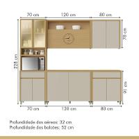 Cozinha Completa 11 Portas 2 Gavetas Condessa Carvalho/greige Nesher Carvalho/greige - 9