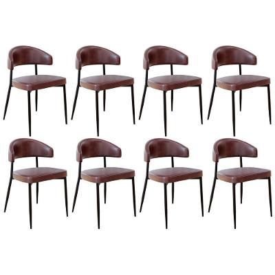 Cadeira De Jantar Estofada Kit 8 Chloe M25 Sintético Café - Mpozenato