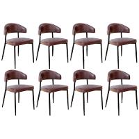 Cadeira De Jantar Estofada Kit 8 Chloe M25 Sintético Café - Mpozenato - 1