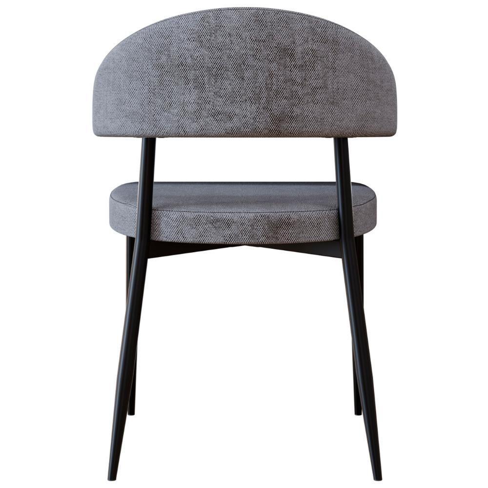 Cadeira De Jantar Estofada Kit 2 Chloe M25 Linho Lautrec Cinza - Mpozenato - 7