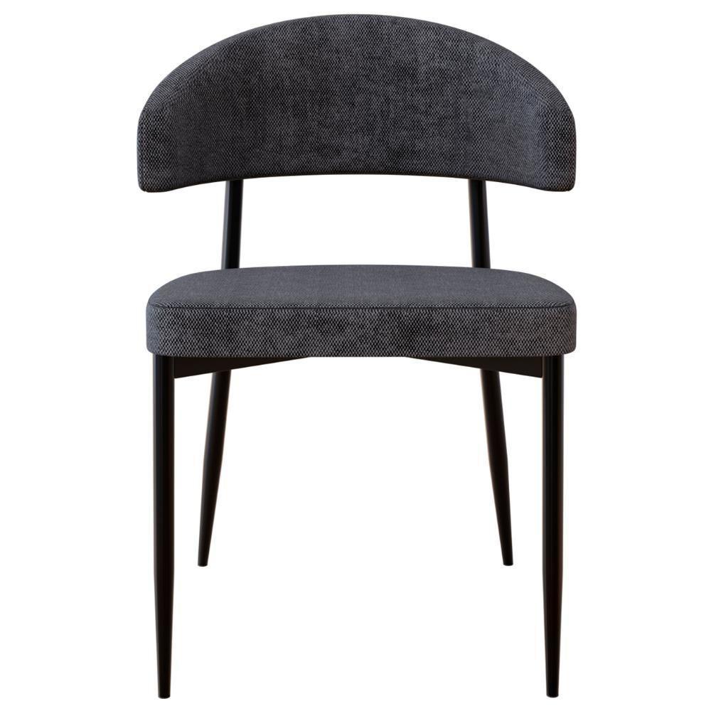 Cadeira De Jantar Estofada Kit 8 Chloe M25 Linho Lautrec Grafite - Mpozenato - 6