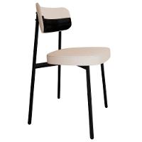 Cadeira De Jantar Estofada Kit 4 Ella M25 Linho Palha-preto - Mpozenato - 5