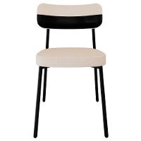 Cadeira De Jantar Estofada Kit 4 Ella M25 Linho Palha-preto - Mpozenato - 6