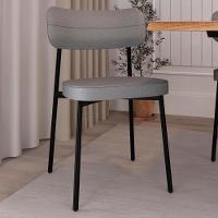 Cadeira De Jantar Estofada Fixa Ella M25 Linho Cinza Cl - Mpozenato - 2