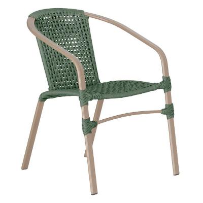 01 Cadeira Floripa Aluminio Pintura Fendi Trama Original Verde