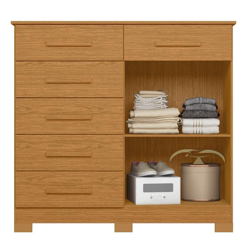 Cômoda Para Quarto 2 Portas 124cm Ester A02 Cinamomo - Mpozenato - 5