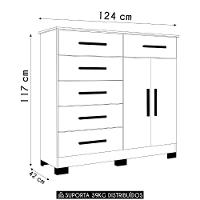 Cômoda Para Quarto 2 Portas 124cm Ester A02 Cinamomo - Mpozenato