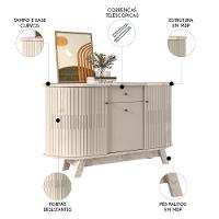 Buffet Aparador Sala De Estar 135cm Toni Z10 Off-calacata - Mpozenato - 3
