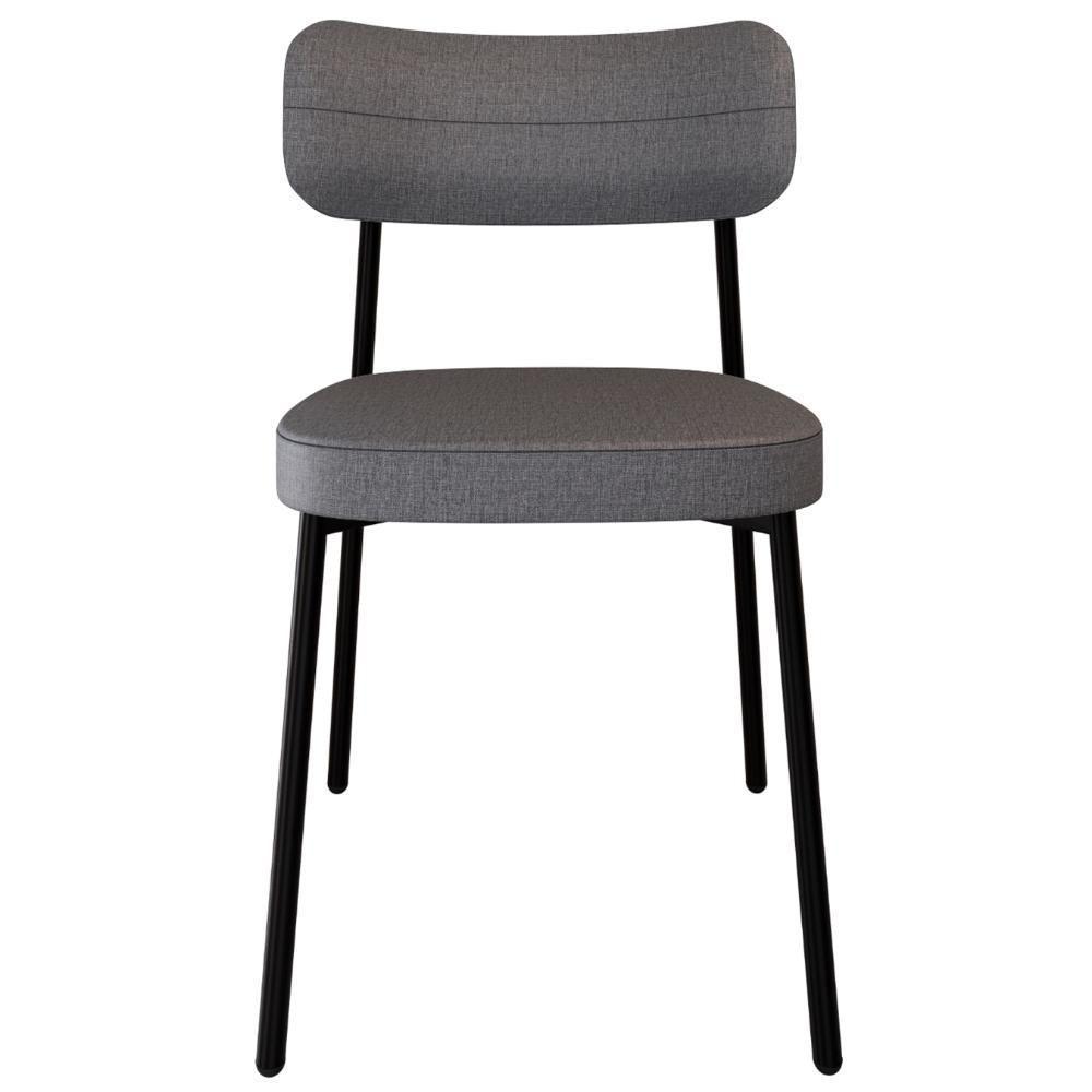 Cadeira De Jantar Estofada Kit 4 Ella M25 Linho Cinza - Mpozenato - 6