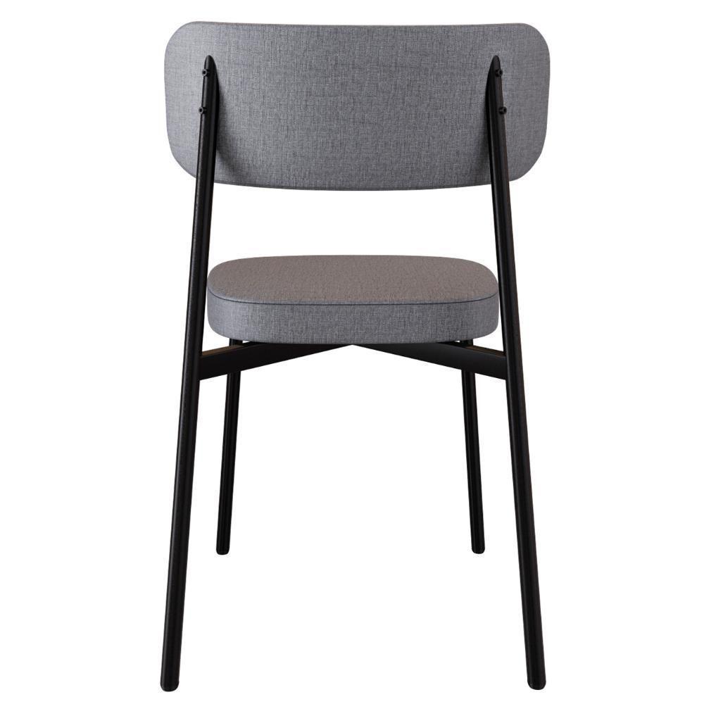 Cadeira De Jantar Estofada Kit 4 Ella M25 Linho Cinza - Mpozenato - 7