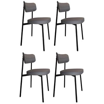 Cadeira De Jantar Estofada Kit 4 Ella M25 Linho Cinza - Mpozenato