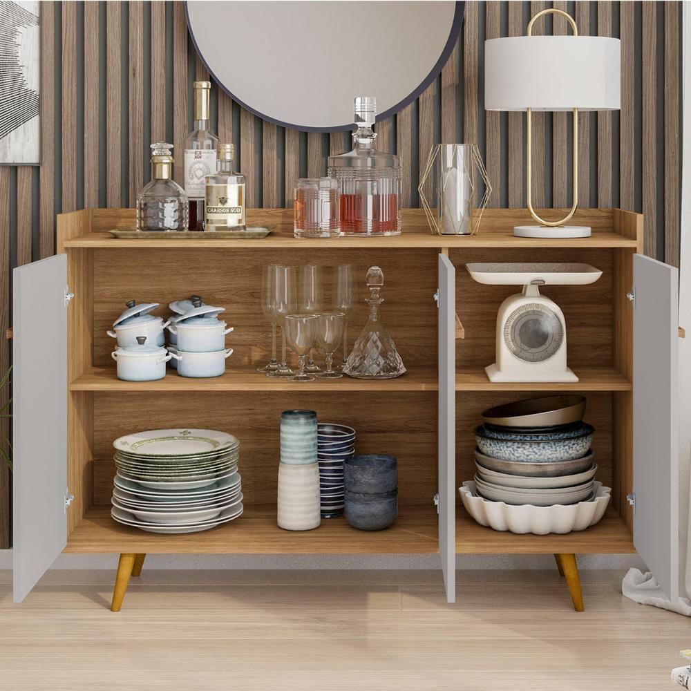 Buffet Aparador Sala De Estar 135cm Nick Cinamomo-off B02 - Mpozenato - 6