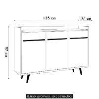 Buffet Aparador Sala De Estar 135cm Nick Cinamomo-off B02 - Mpozenato