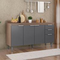 Balcão De Cozinha Com Tampo 150cm Pérola Freijó-grafite Z34 - Mpozenato - 2