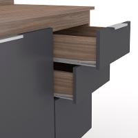 Balcão De Cozinha Com Tampo 150cm Pérola Freijó-grafite Z34 - Mpozenato - 6