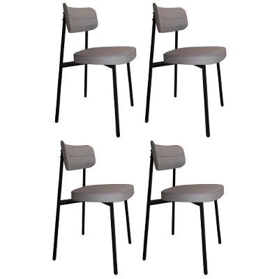 Cadeira De Jantar Estofada Kit 4 Ella M25 Linho Cinza Cl - Mpozenato