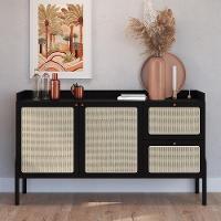 Balcão Aparador Buffet Pés De Madeira Arlo A10 Nero-preto - Mpozenato - 2