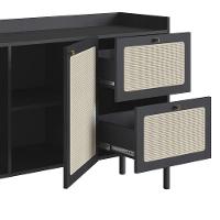 Balcão Aparador Buffet Pés De Madeira Arlo A10 Nero-preto - Mpozenato - 6