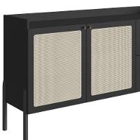 Balcão Aparador Buffet Pés De Madeira Arlo A10 Nero-preto - Mpozenato - 8