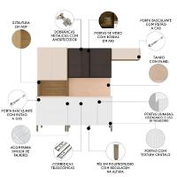 Armário De Cozinha Cp05 Com Tampo 120cm Minsk Branco-soft Z06 - Mpozenato - 3