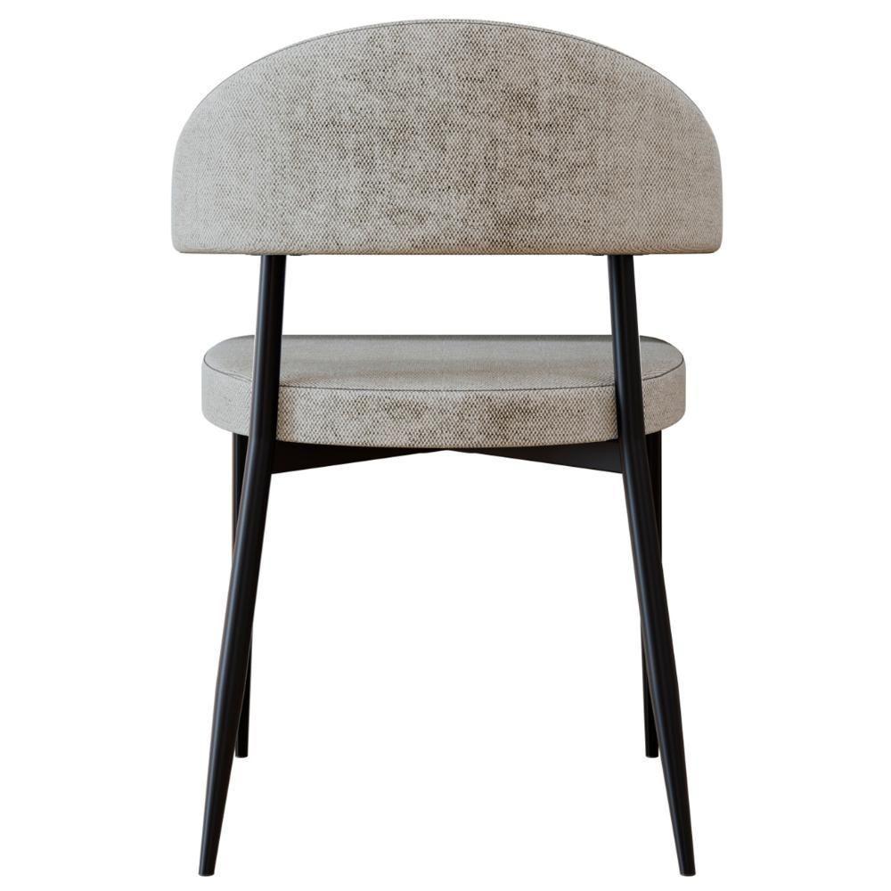 Cadeira De Jantar Estofada Kit 4 Chloe M25 Linho Lautrec Off - Mpozenato - 7