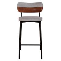 Banqueta Alta Bar Estofada Kit 3 Ella M25 Linho Cinza Cl-marrom - Mpozenato - 6