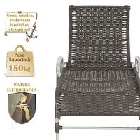 3 Espreguiçadeira Catar E 3 Mesa Garden Alumínio E Fibra Tabaco