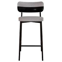 Banqueta Alta Bar Estofada Kit 4 Ella M25 Linho Cinza Cl-preto - Mpozenato - 6