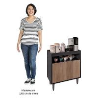 Balcão Aparador Buffet Cantinho Do Café 71cm Lice Z34 Preto-freijó - Mpozenato - 5