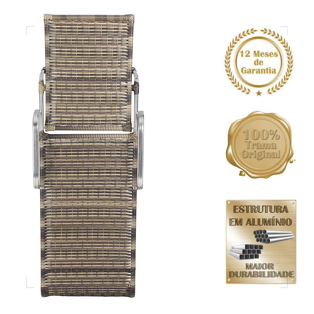 2 Espreguiçadeira Catar E 2 Mesa Garden Alumínio E Fibra Cappuccino - 3