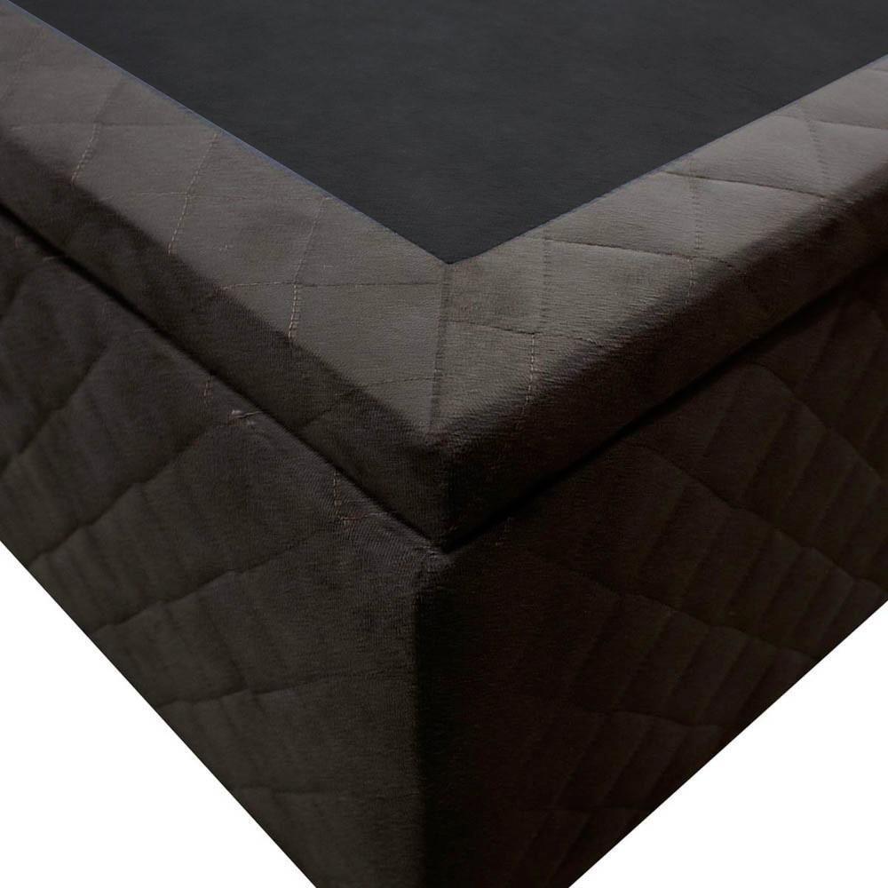 Base Box Baú Para Cama Viúva 128x188cm Liz S05 Suede Bordado Marrom - Mpozenato - 5