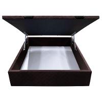 Base Box Baú Para Cama Viúva 128x188cm Liz S05 Suede Bordado Marrom - Mpozenato - 3