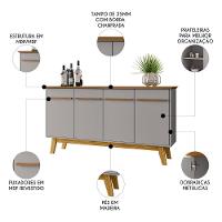 Buffet Aparador Sala De Estar 160cm 4 Portas Opala Cinamomo-off - Bechara - 3