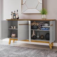 Buffet Aparador Sala De Estar 160cm 4 Portas Opala Cinamomo-off - Bechara - 6