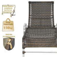 1 Espreguiçadeira Catar E 1 Mesa Garden Alumínio E Fibra Pedra Ferro